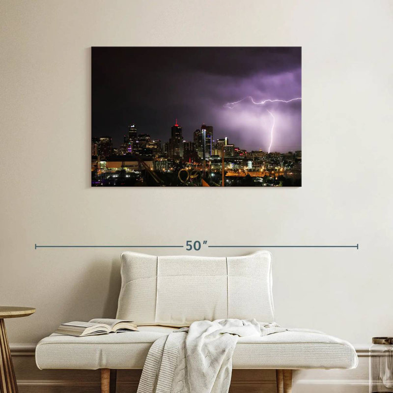 Kavia Lightning Over Denver, 26" H x 39" W