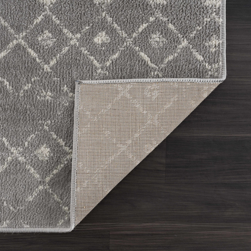 Dounia Southwestern Indoor Rug, Round 6'7", Dark Gray