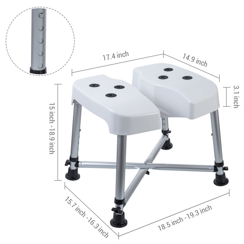 Professional Grade Adjustable Bathroom Shower Stool Chair