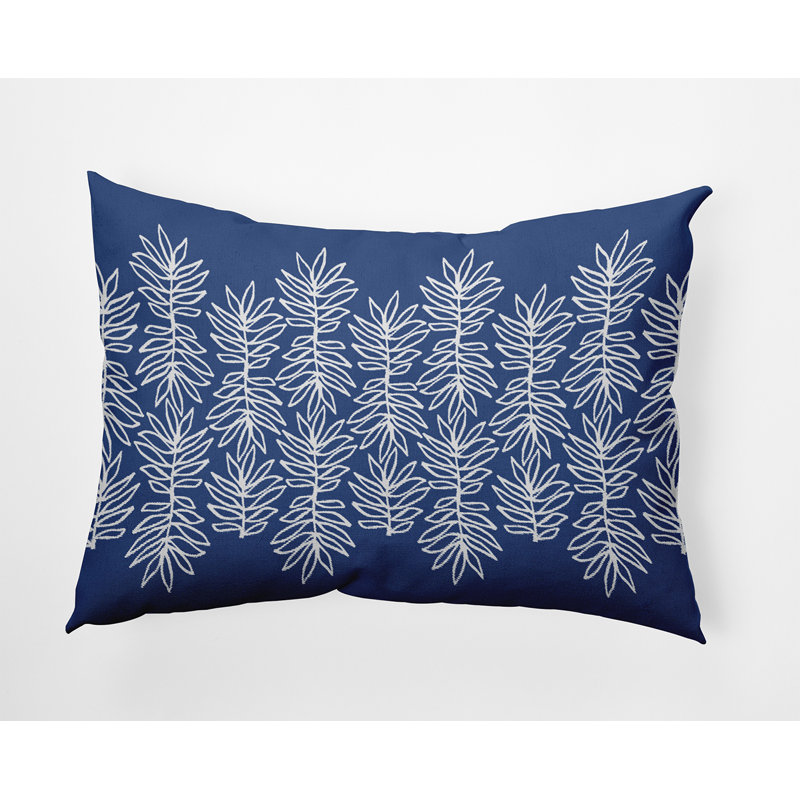  Housse et insert de coussin rectangulaire en polyester pour l'intérieur et l'extérieur, Blanc / bleu royal floral