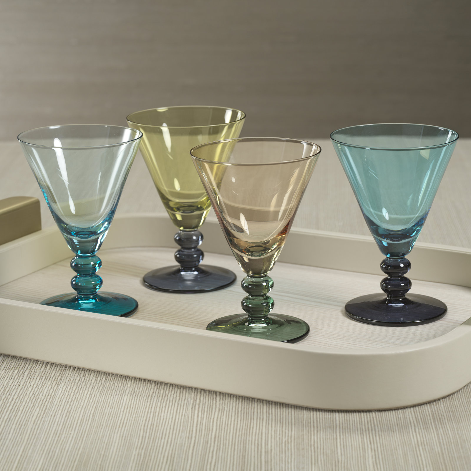 Two-Tone Martini Glass, Mediterranean Blue / Coastal Shade