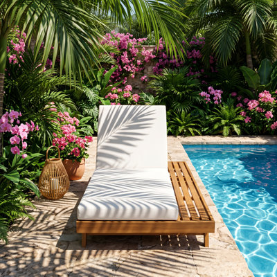 Chaise longue inclinable simple en bois d'acacia Christopher Knight Home l 37,75 po x P 79 po x H 34 po