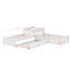 Lit plateforme simple en L avec lit gigogne, tiroir et bureau-79252896
