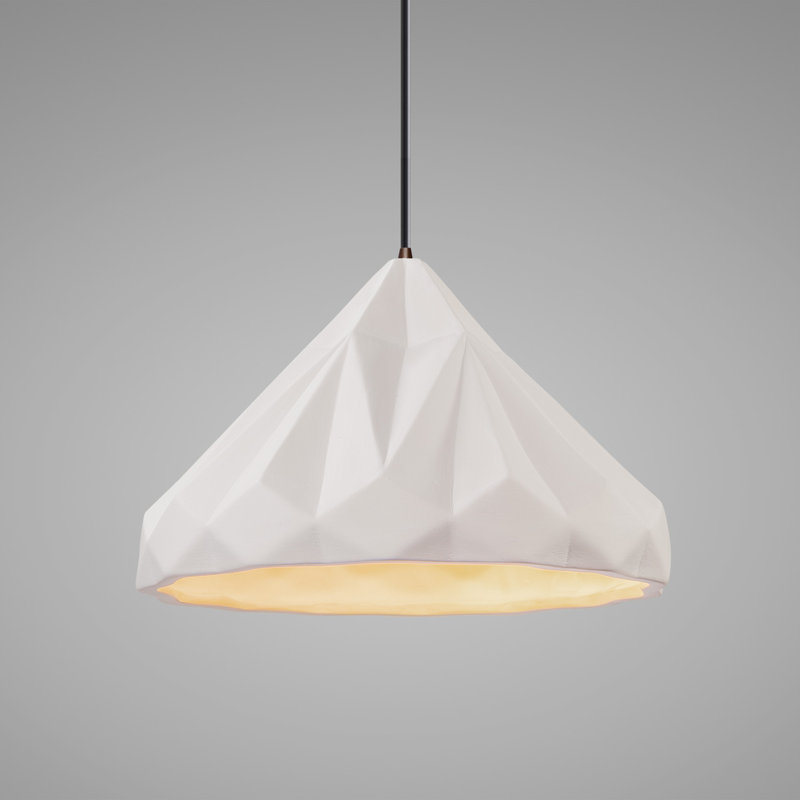 Luminaire suspendu géométrique 1 lumière Cattier, Bronze foncé, Bisque