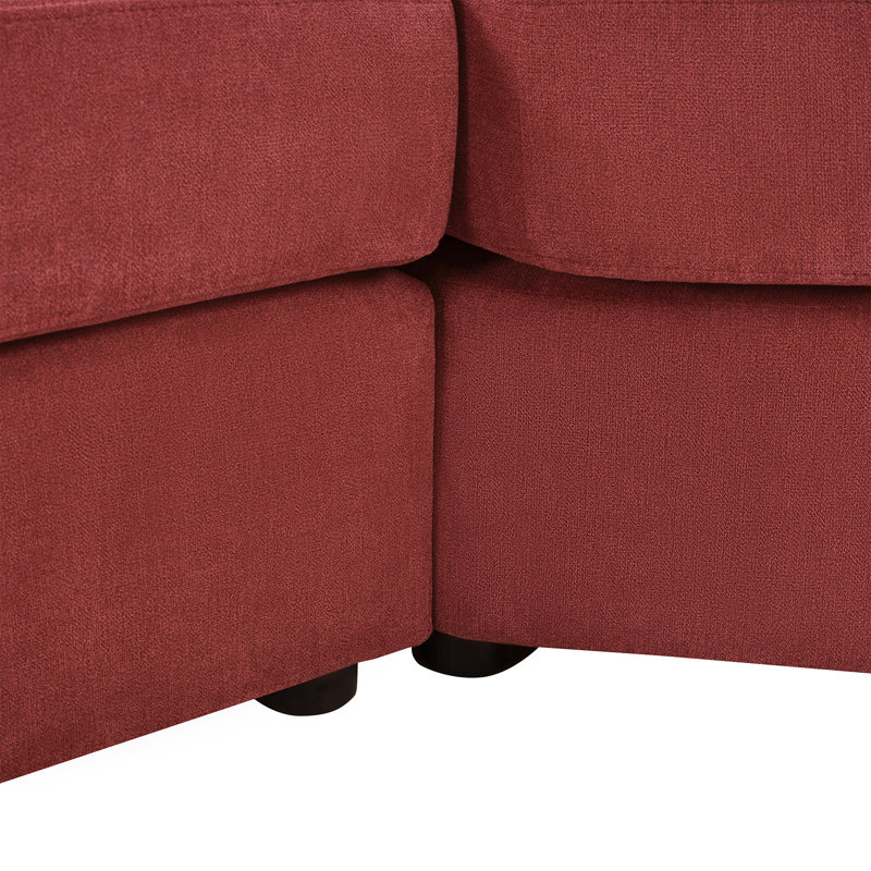 Modern Spacious Red Chenille Sofas For Elegant Living Rooms