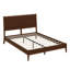 Base de lit plateforme Mid-Century moderne avec lattes en bois et support en métal-858217858-858217868