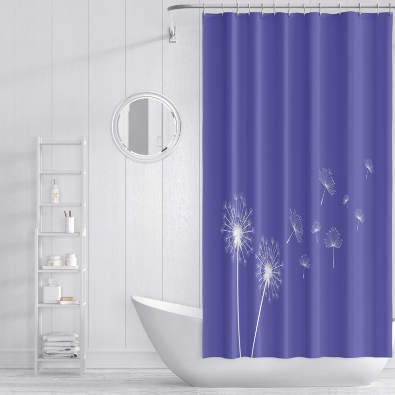 Rideau de douche 1 pièce + crochets, H 83 po x l 70 po