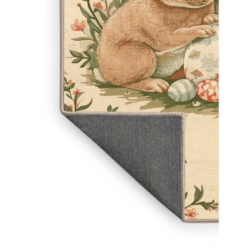 Soft Plush Ferland Easter Modern & Contemporary Abstract Area Rug in Beige – Beige Binding, 8x12