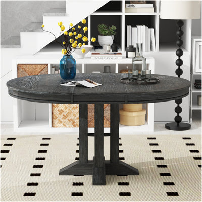Dining Table, Extendable Round Table for Kitchen and Dining Room