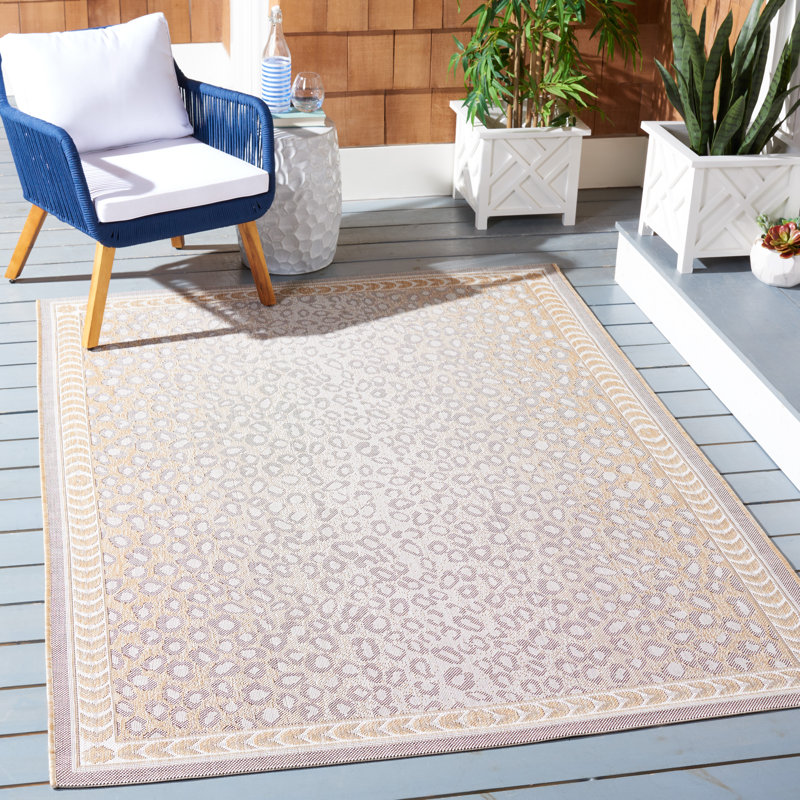 Mooresville Animal Print Taupe Indoor / Outdoor Area Indoor/Outdoor Area Rug, Rectangle 9' x 12'