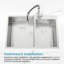 Évier de cuisine à double cuve en acier inoxydable de 33 po x 19 po sur comptoir, avec une qualité et une performance durables pour protéger les armoires des dommages causés par l'eau-128760648