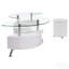 Ensemble de table basse et tabourets 3 pièces blanc ultrabrillant