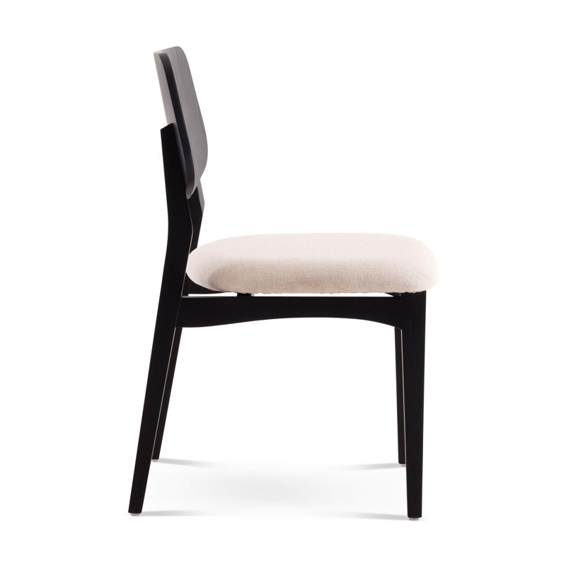 Ena Side Chair, Alabaster/Ebano