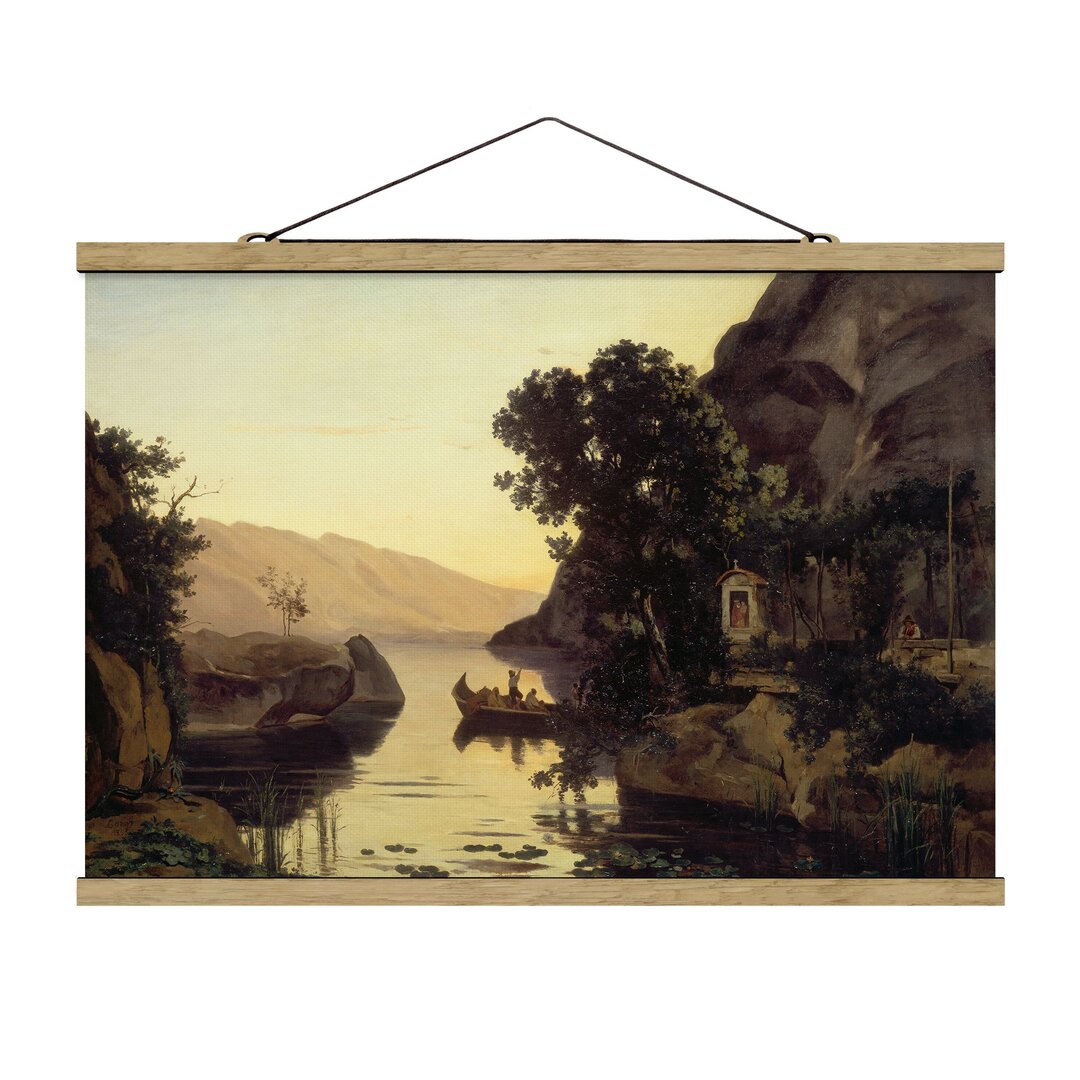 Grafikdruck Landschaft bei Riva von Jean-Baptiste Camille Corot