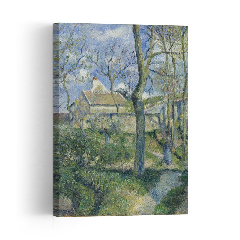 Le Chemin des Pouilleux, Pontoise, 1881 - Estampe murale impressionniste rustique abstraite représentant un paysage arboré