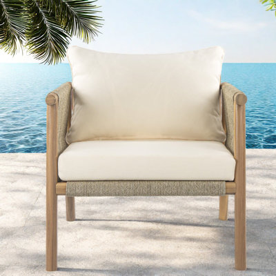 Comfortable Patio Lounge Chairs, Solid Wood Modern Style For Garden