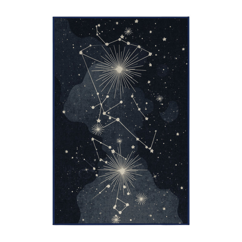 Tapis gris délavé à la machine Oryry, 6 X 9
