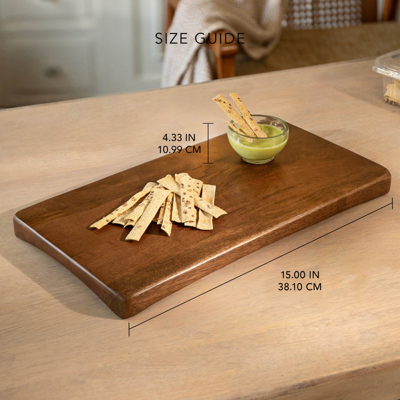 Quadra Wooden Serving Tray , Contemporary Ottoman Tray for Tea, Appetizers, Desserts, and Breakfast in Bed