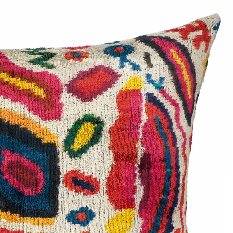  Housse de coussin en soie Ikat