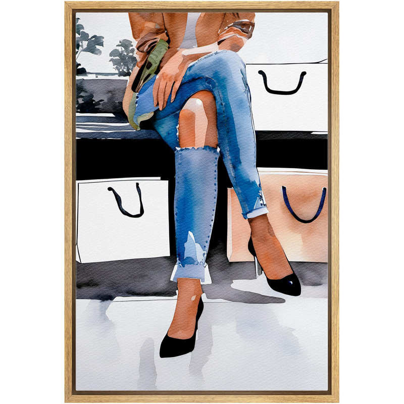 «Modern femme, achat, aquarelle chic, art moderne, mode» sur, Naturel, H 24 po x l 16 po