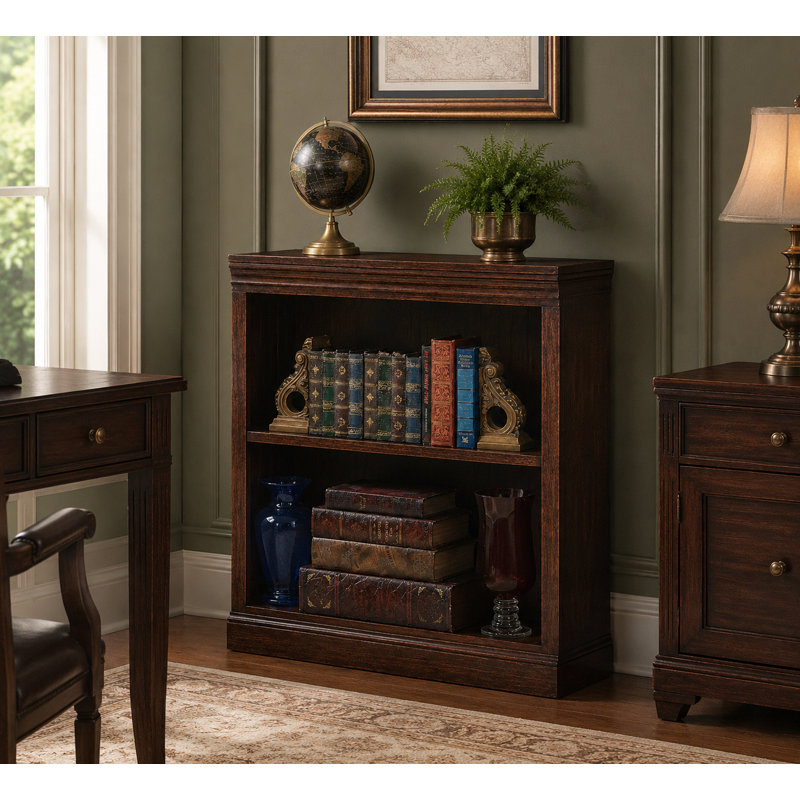 Sherita Bookcase, European Cherry, (1 Shelf) 36” H x 32” W x 14.25” D