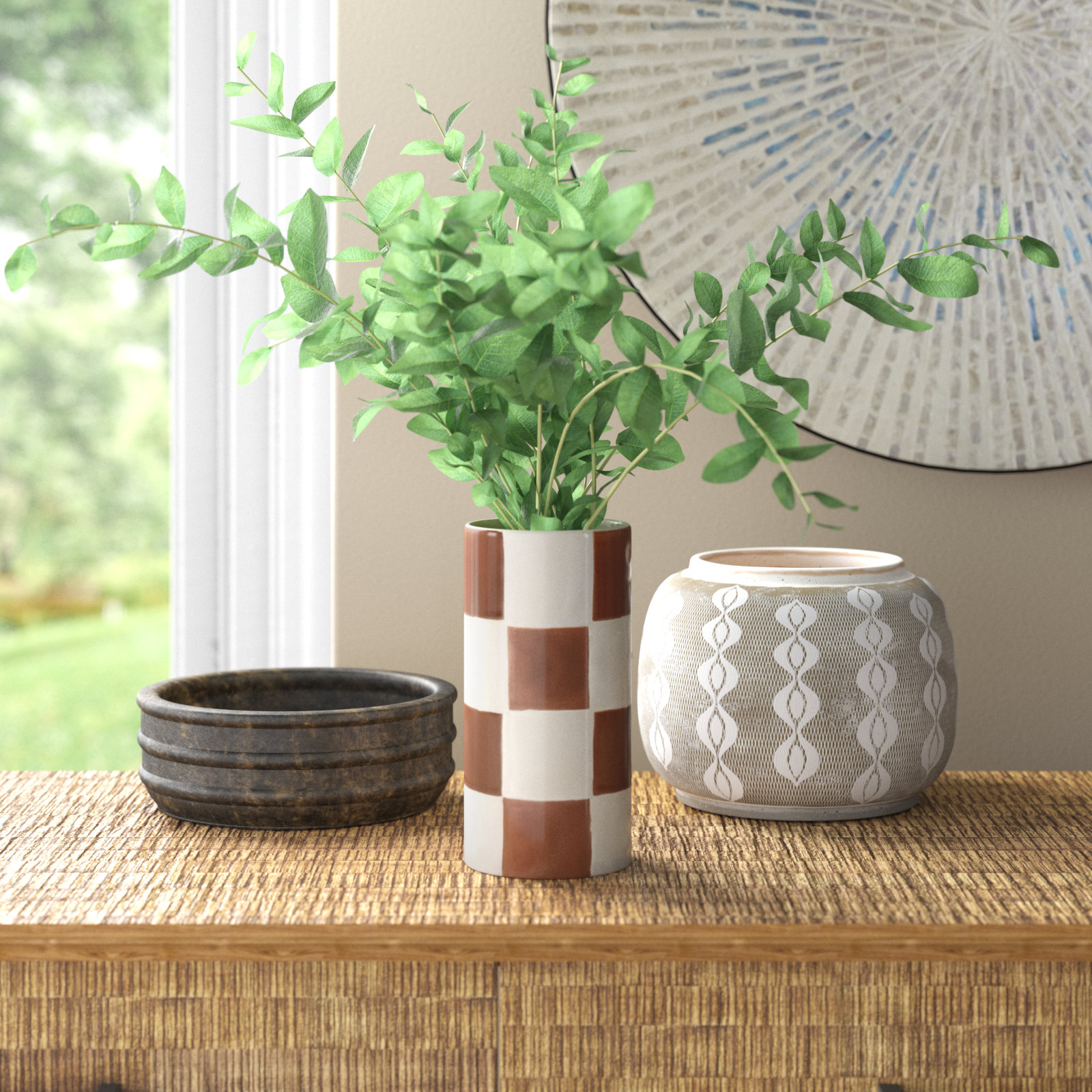 Cleveland Handmade Ceramic Table Vase, 8" H x 4" W x 4" D, Terracotta