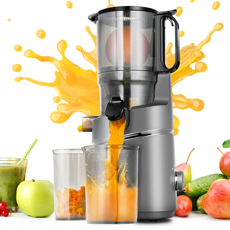 5.3" Self-feeding Masticating Juicer – Whole Fruit & Vegetable Cold Press Juicer, 250w High-yield Extractor, Easy To Clean