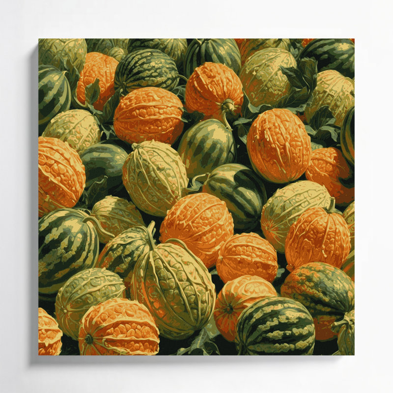 «Fruit Snap Melon», art mural sur toile, H 32 po x l 32 po