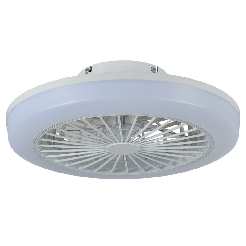 Ventilateur de plafond de 18 pouces avec télécommande RVB, ventilateurs de plafond à DEL intelligents avec télécommande / contrôle d'application, ventilateur de plafond moderne à profil bas et à intensité variable pour chambre à coucher, salon, blanc