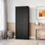 Armoire de cuisine 72 po en métal noir avec portes, organisateur de rangement autoportant robuste avec 5 tablettes réglables, assemblage sans outil pour garde-manger, cuisine, salle de bain