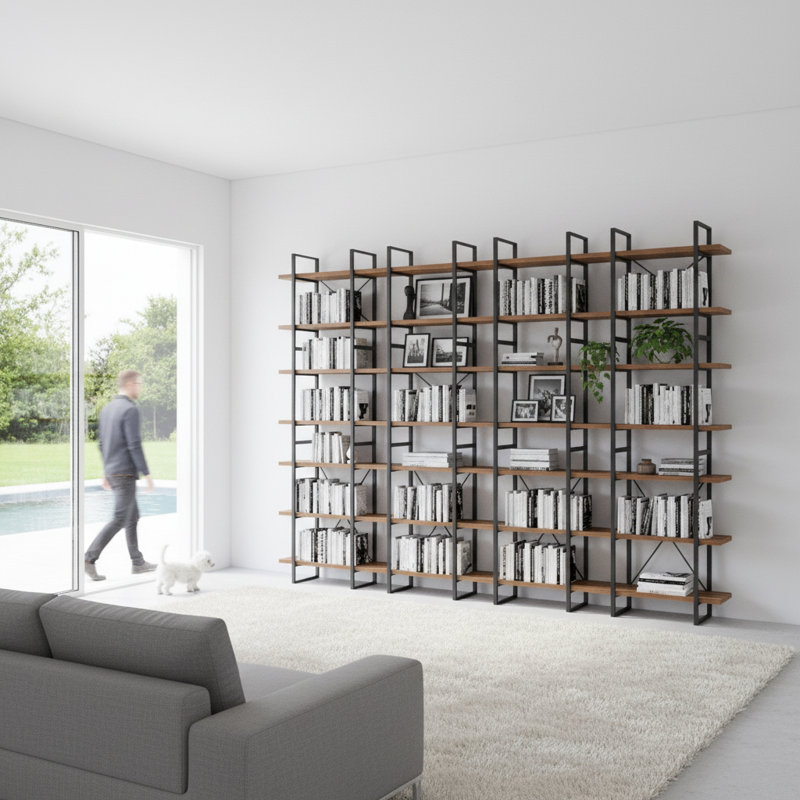 Verendrye Bookcase, 85" H x 106" W x 12.6" D