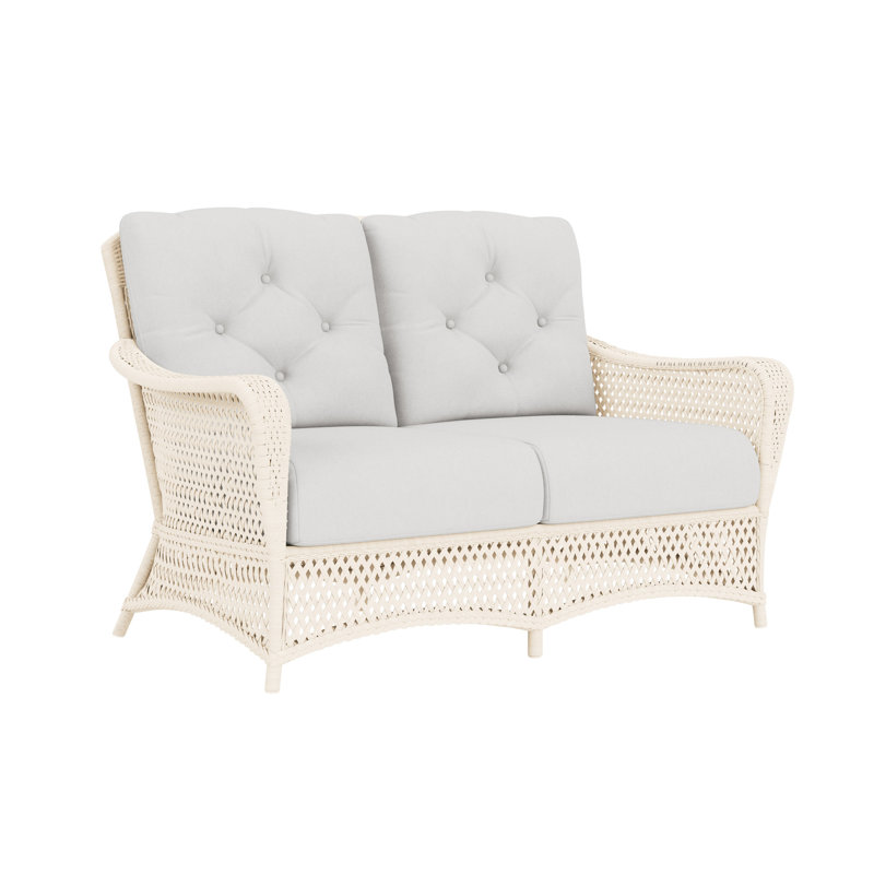 Grand Traverse Outdoor 2 - Seat Loveseat, Caramel, Canvas Natural Sunbrella® Canvas