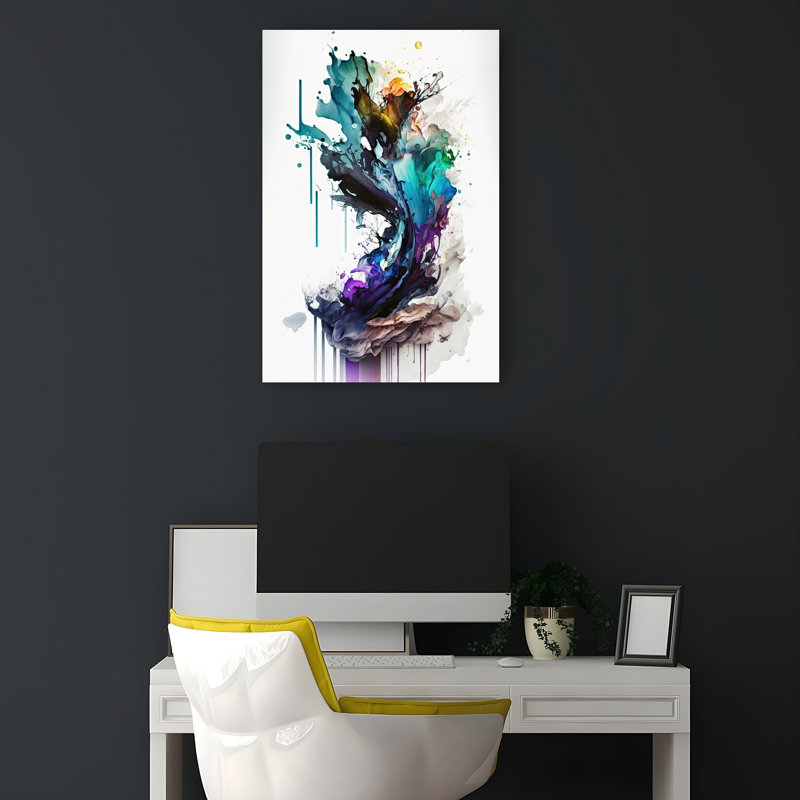 Dynamic Color Burst Abstract Colorful Ethereal Wall Art Print by Mauro - Wrapped Canvas Print, 45.72cm H x 30.48cm W