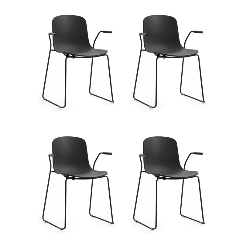 Fauteuil empilable Holi, Noir