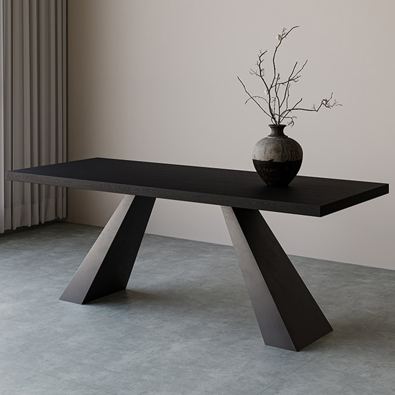 Table de salle à manger rectangulaire noire, H 29,53 po x L 70,87 po x l 31,5 po