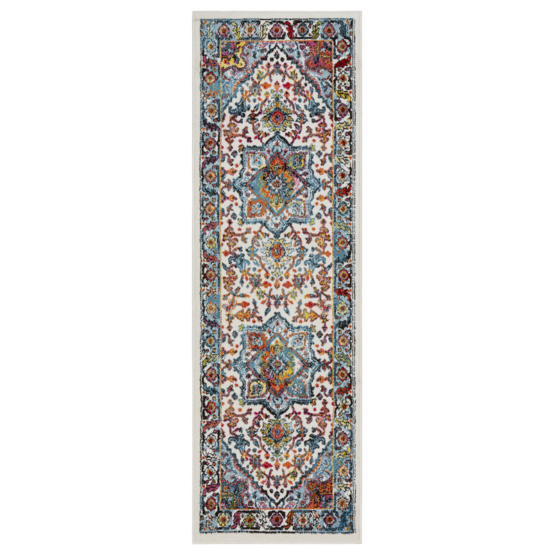 Einike Synthetic Oriental Indoor Rug, Runner 2'3" x 7'