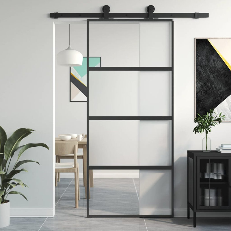 Birgitta Sliding Door, 90cm W x 205cm H, Black
