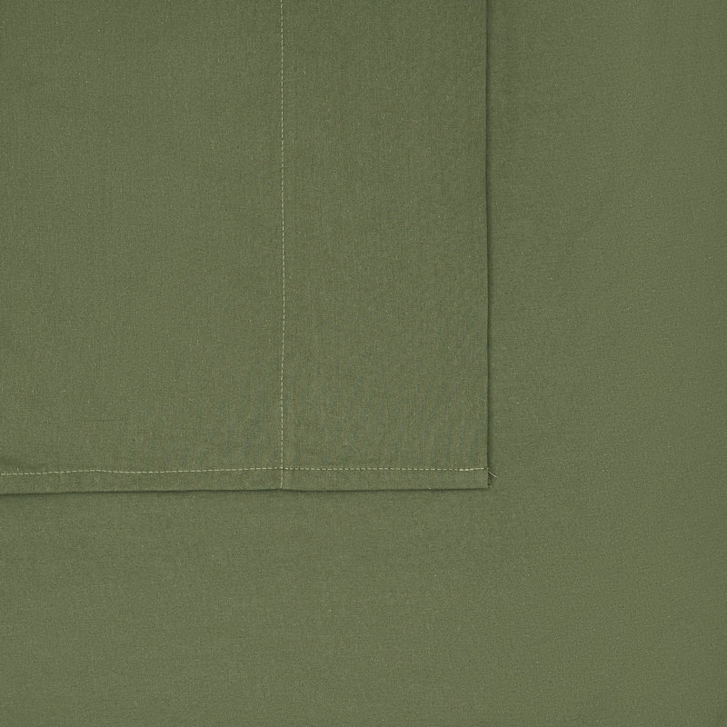 Brooklyn Loom Essential Cotton Sheet Set, Green, King Sheet Set with 2 Pillowcases