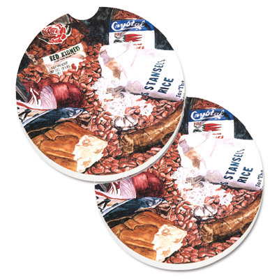 Ceramic Round 2 Piece Car Coaster Set