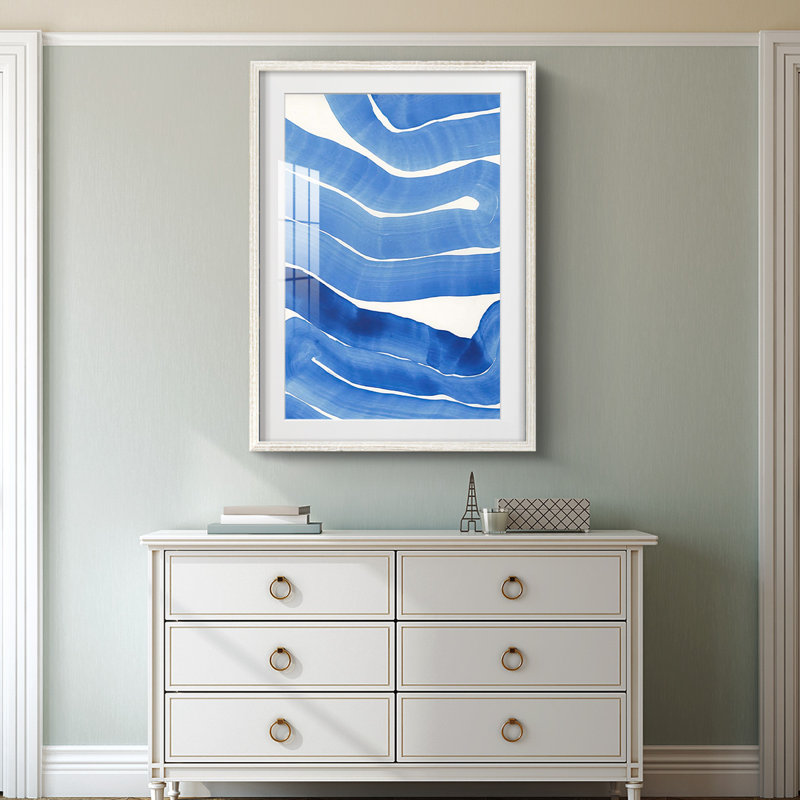Blue Wiggles II - impression encadrée, H 28,5 po x l 20,5 po, Blanc