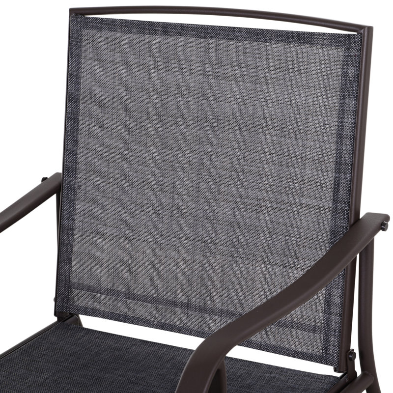Ensemble de chaises berçantes de jardin 3 pièces Amika, Gris