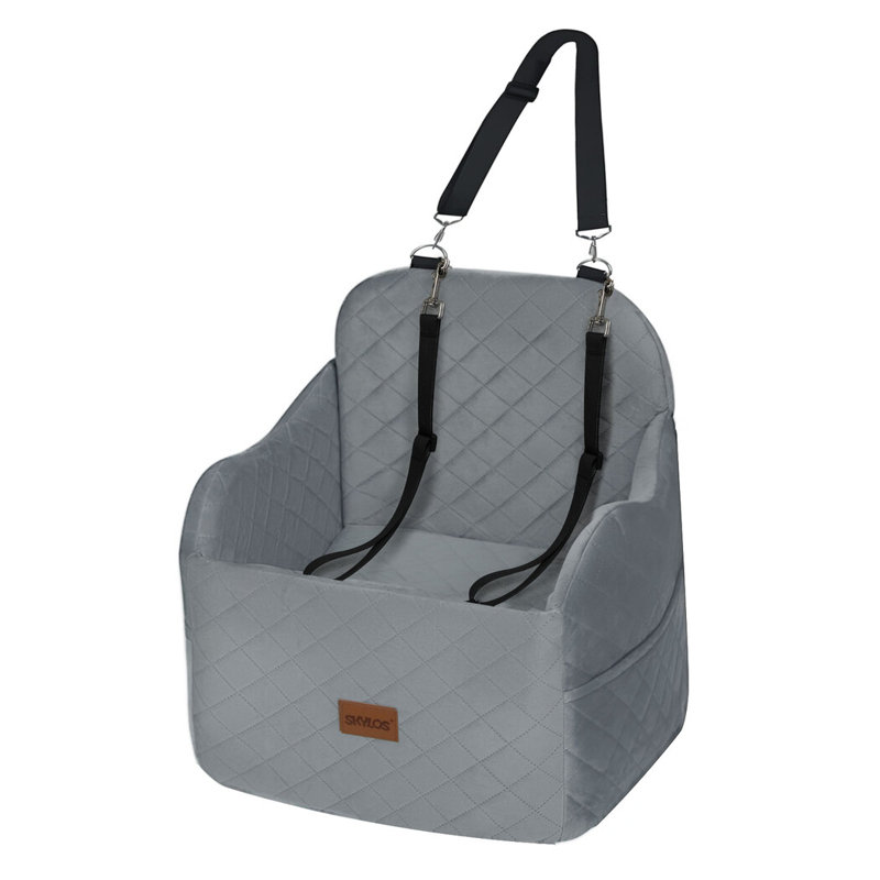 Portable Dog Booster Car Seat for Small to Medium Pets up to 35 lbs Portable, Grey