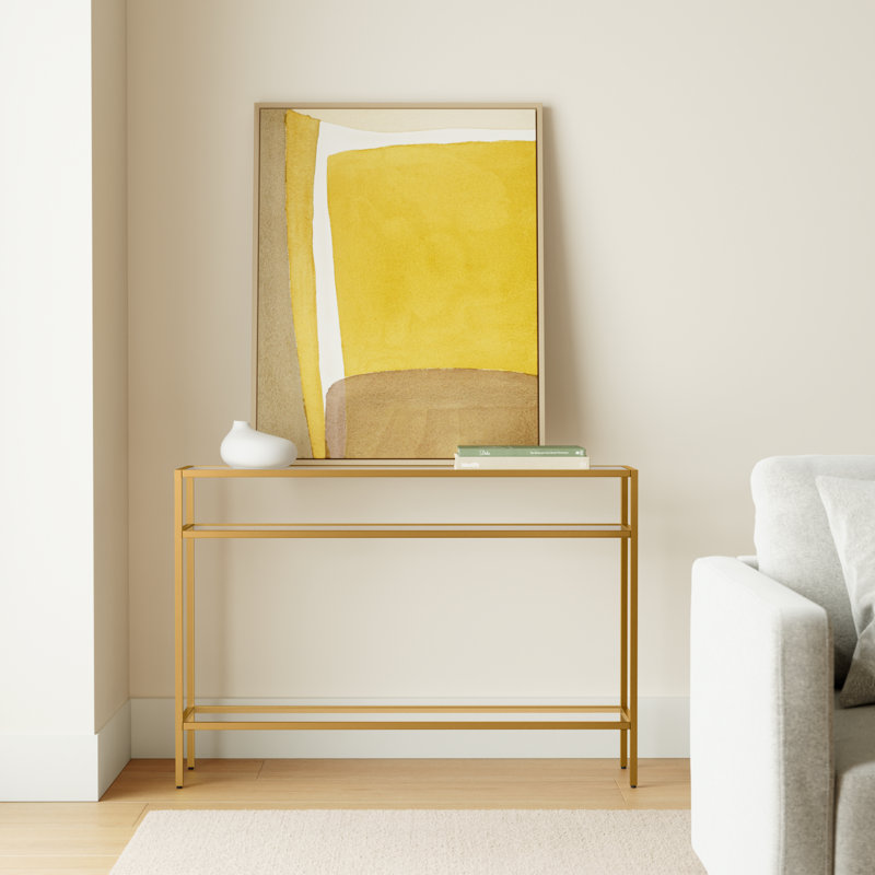 Marissa 42'' Glass Top Console Table, Brass