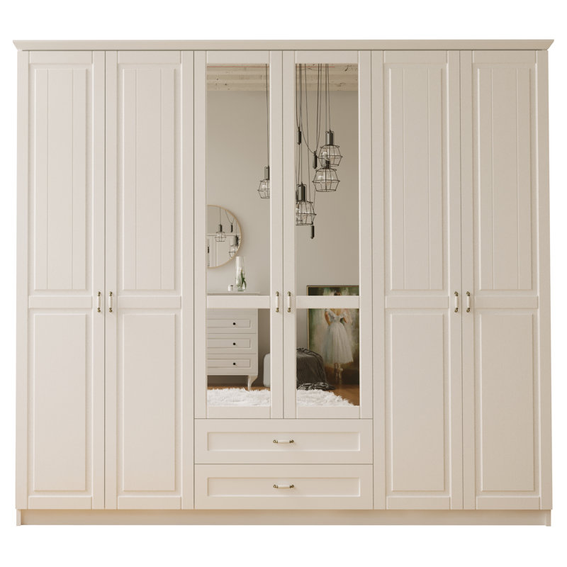 Ambach 6 Door Manufactured Wood Wardrobe