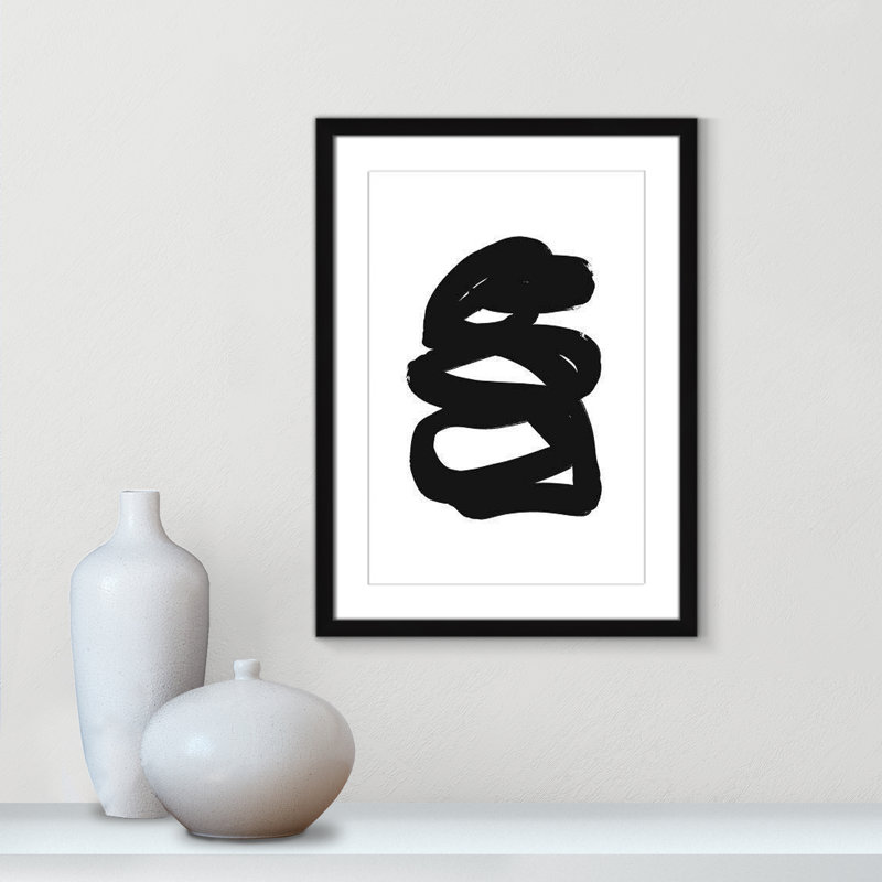 «Line Hug Collection» par Leah Straatsma, dessin au trait, H 23 po x l 17 po x P 1,25 po, Cadre noir mat