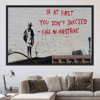 Banksy Call an Airstrike Graffiti Wall Art - affiche 3D moderne pour décoration murale