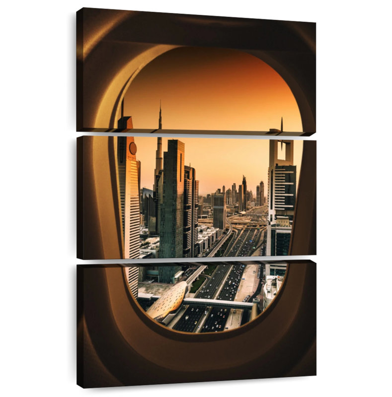 Dubai From Plane Window, 32" H x 20" W
