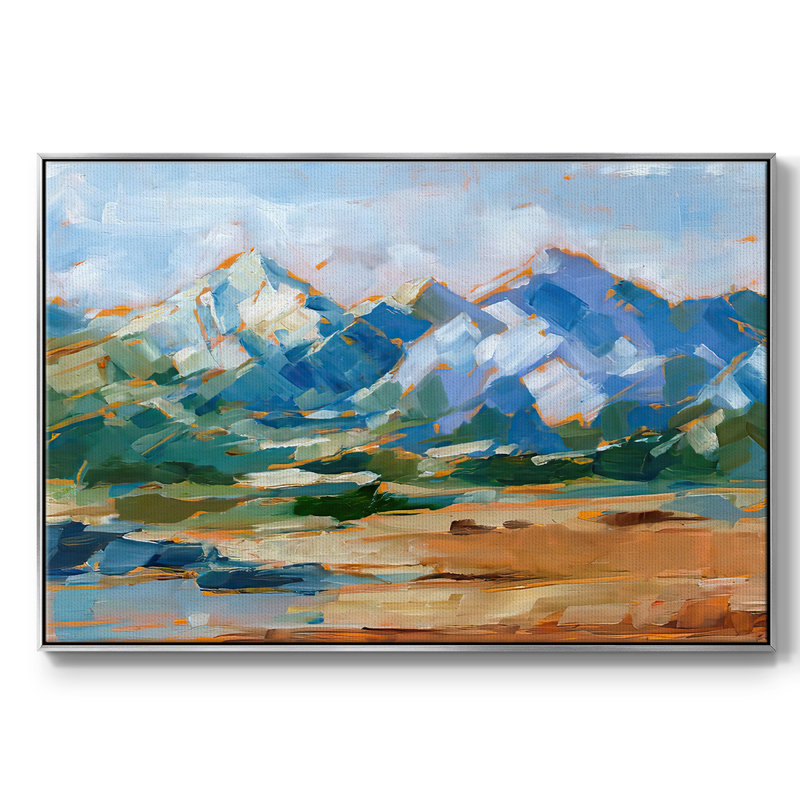 Blue Mountain Peaks II, reproduction d'art sur toile, Argent, H 17 po x l 25 po x P 2 po