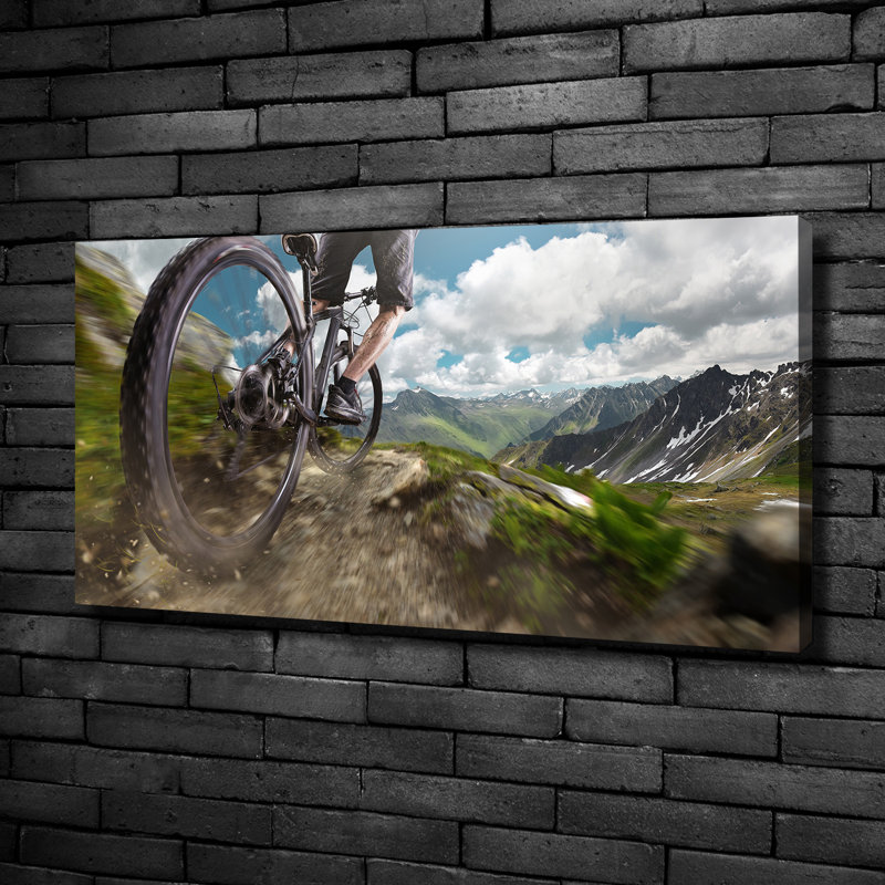 Mountain Biking - No Frame Print on Canvas