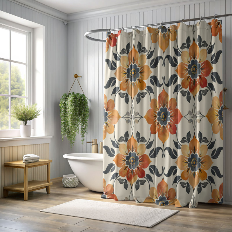 Rideau de douche Classic Tile - Premium, H 74 po x l 71 po